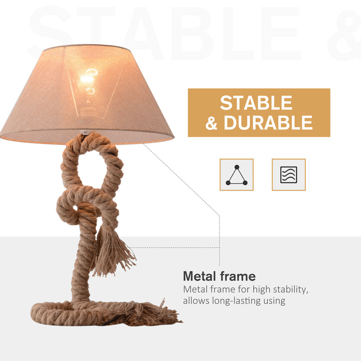 Table Lamp Bedside Light Indispensable Nautical Twisted Rope Glow E27 Bedroom Living Room Beige