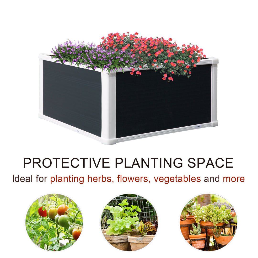 Outsunny Garden Raised Bed Planter Grow Containers for Outdoor Patio Plant Flower Vegetable Pot PP 60 x 60 x 30 cm