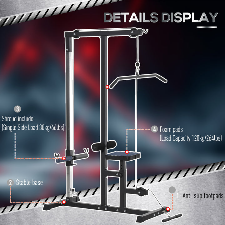 Power Tower Adjustable Pulldown Machine, Dip Station Stand Weighted Ab Crunches Workout Abdominal Exercise For Home Gym Tower Body Building