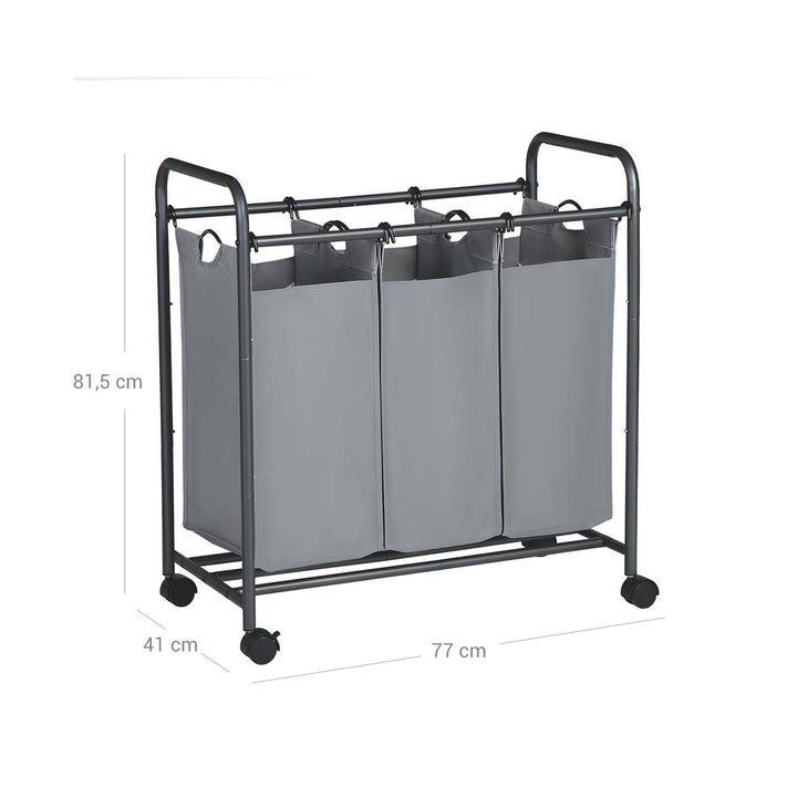 3 Bags Laundry Cart