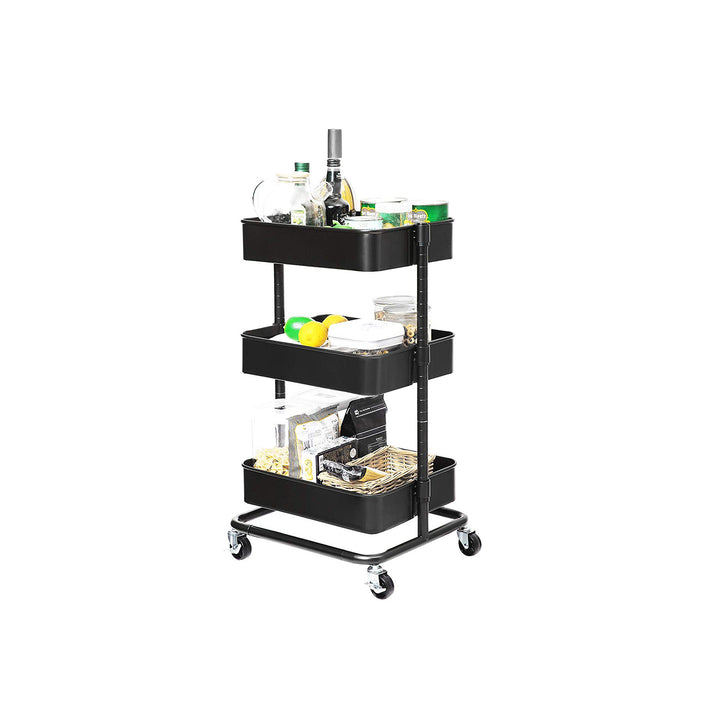 3-Tier Metal Rolling Cart