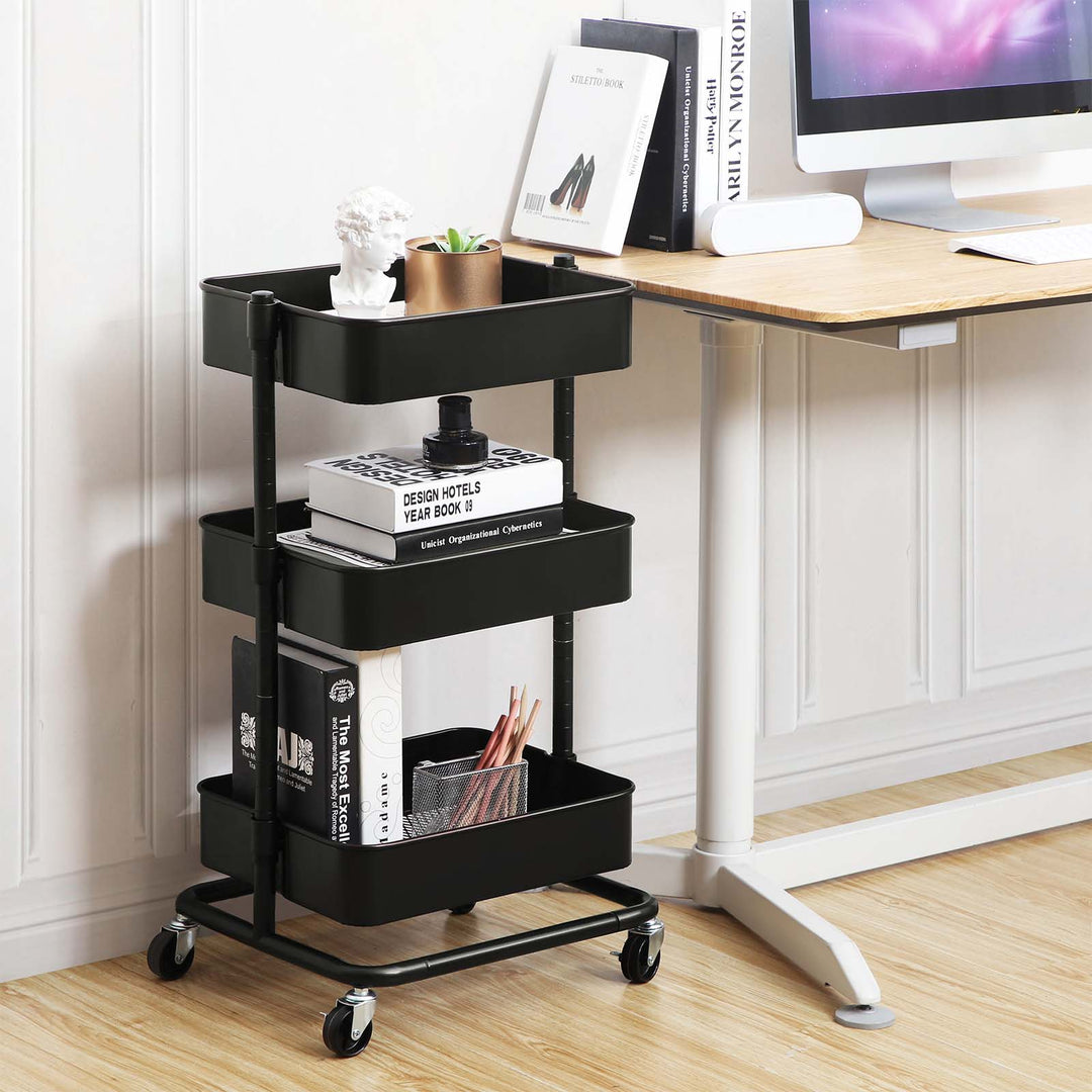 3-Tier Metal Rolling Cart