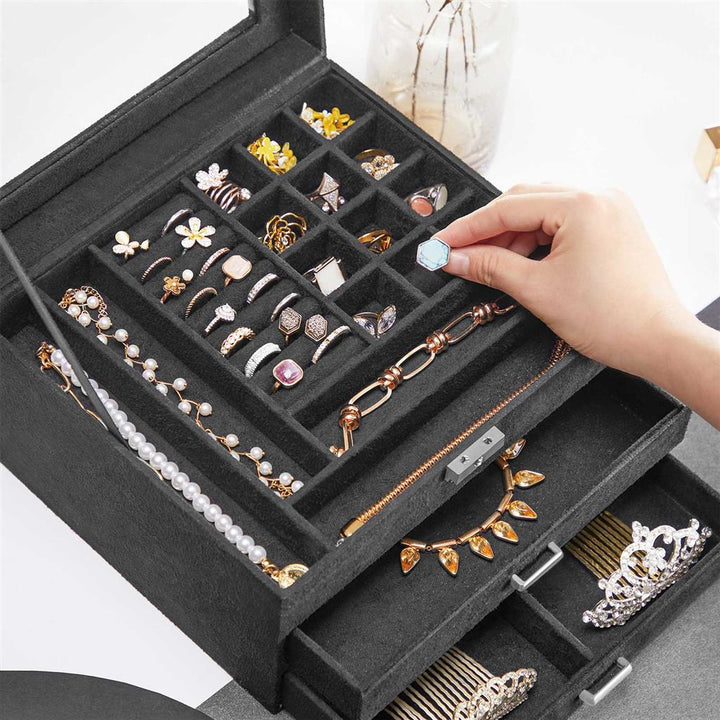 3-Tier Velvet Jewellery Box