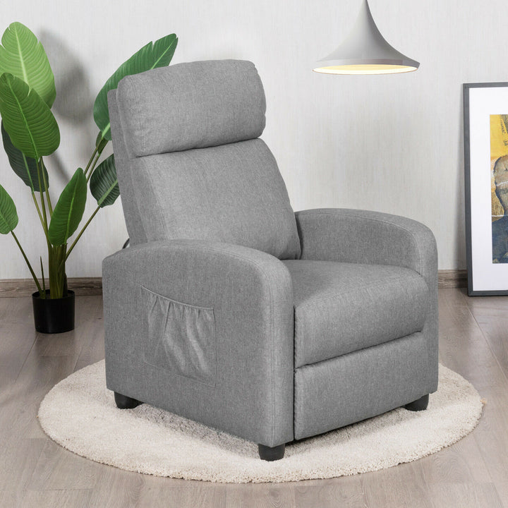 Modern Recliner Sofa Lounge / Adjustable Backrest Armchair-Grey