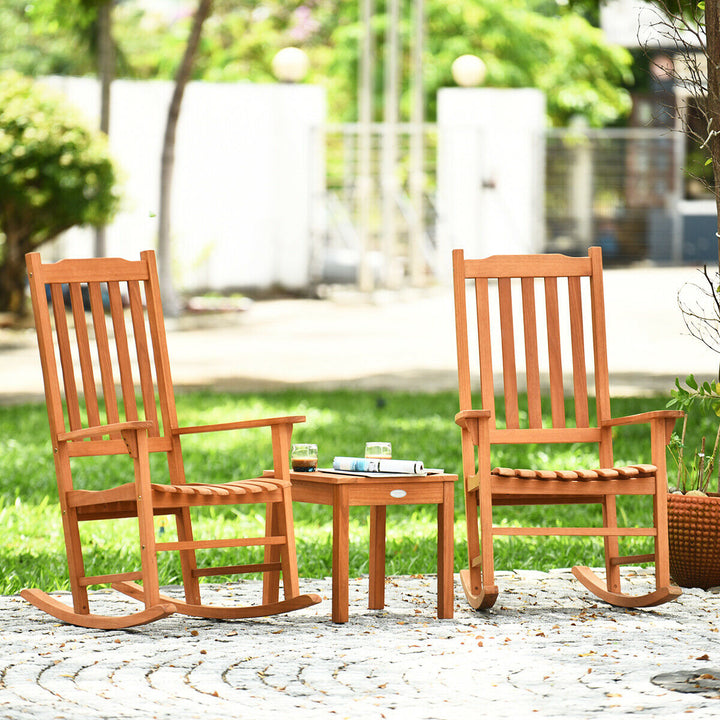 Eucalyptus Rocking Chair Set with Coffee Table