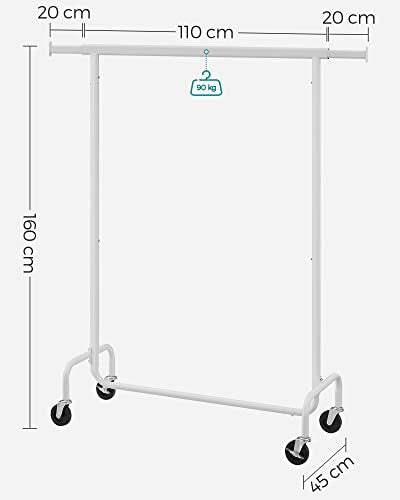 Clothes Rack on Wheels Matte White