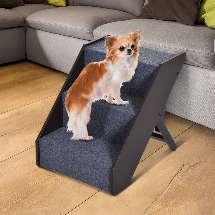 Pet-3 Steps Ladder Ramp-Dark Brown