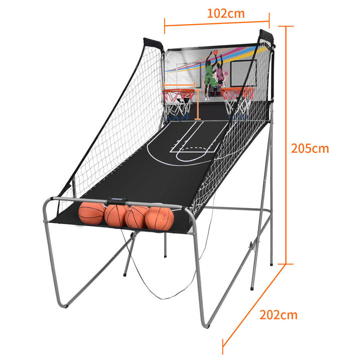 Foldable Basketball Arcade Game 2 Player Shooting Game-Grey