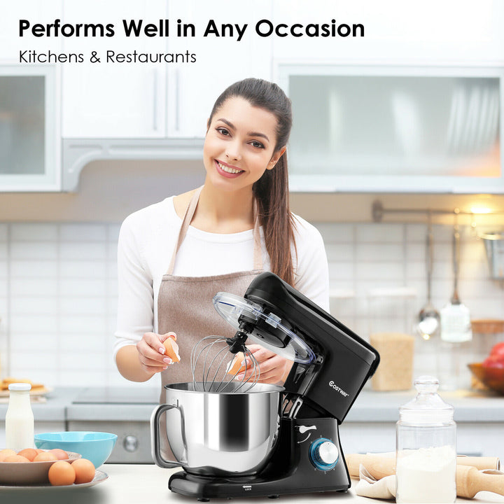 1400W Electric Stand Mixer 6 Adjustable Speed Kitchen Beater-Black