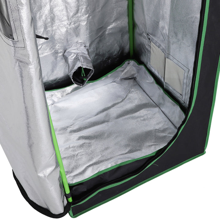 Hydroponic Plant Grow Tent  W/ Window Tool Bag, 60L x 60W x 140Hcm-Black/Green
