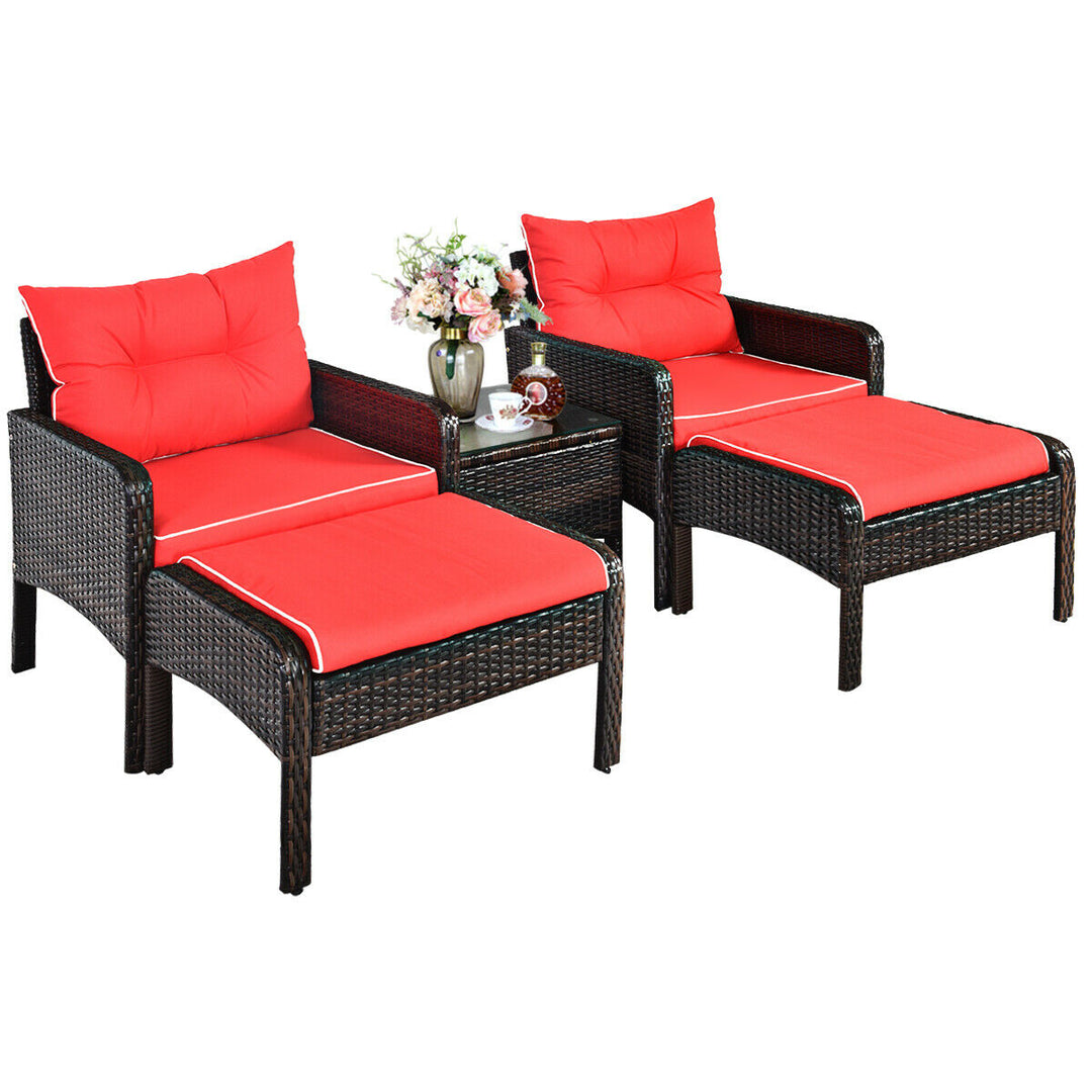 Rattan Wicker Lounge Set with Cushion