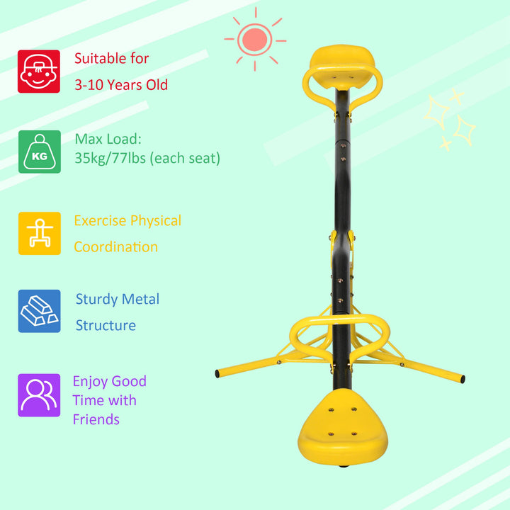 360 Degree Rotating Seesaw for Kids, Metal Teeter-Totter, Children&