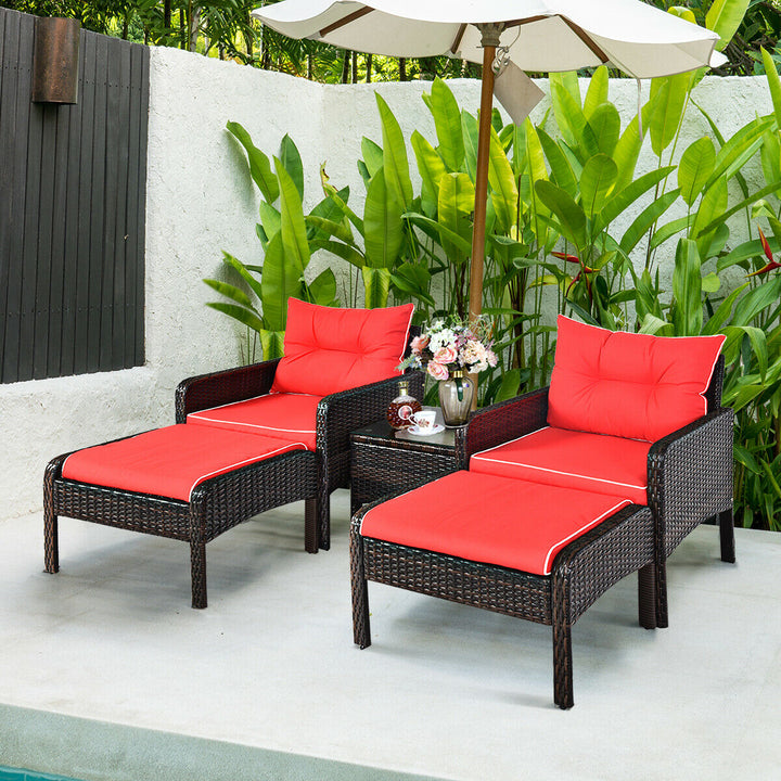 Rattan Wicker Lounge Set with Cushion