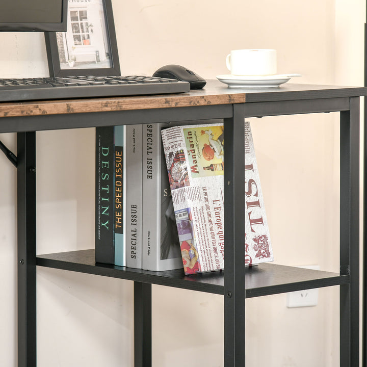 Computer Desk, Home Office Desk for Study, Writing with 2 Storage Shelves on Left or Right, Steel Frame, 120x60x76cm