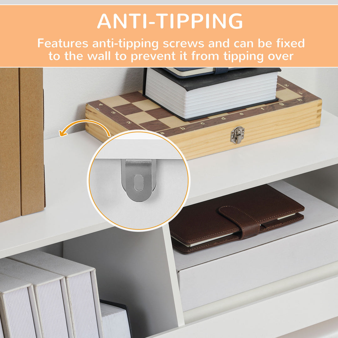 Storage Cabinet, Kitchen Cabinet 3 Compartments, 90L x 36W x 35H cm, White