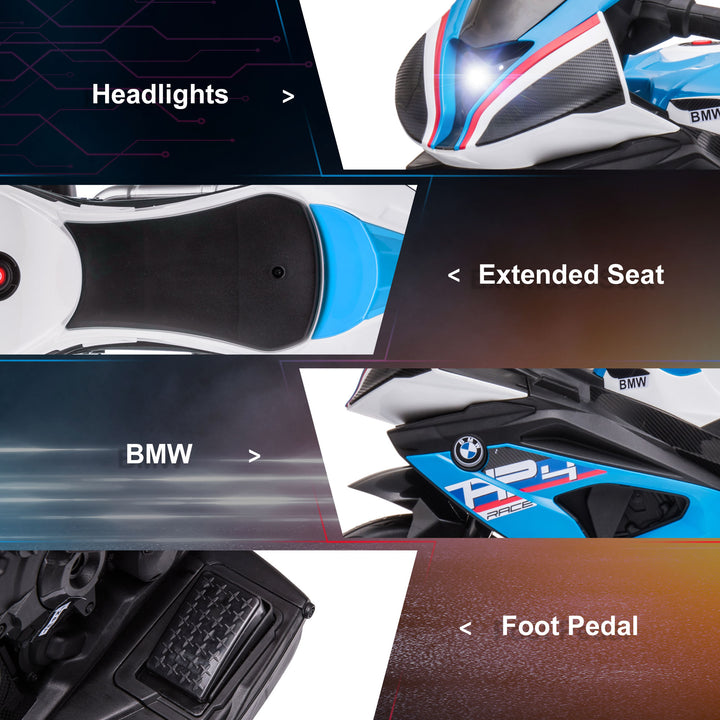 Licensed BMW HP4 Kids Electric Motorbike Ride-On Toy 3-Wheels 6V Battery Powered Motorcycle with Music for Girls Boy 18 - 60 Months, Blue