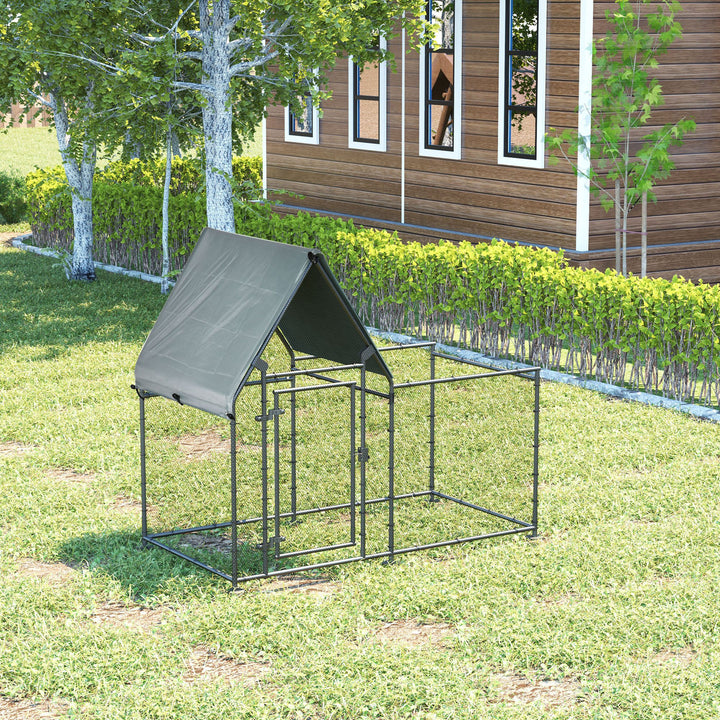 PawHut Walk In Chicken Run, Large Galvanized Chicken Coop, Hen Poultry House Cage, Rabbit Hutch Metal Enclosure, 200 x 105 x 172cm