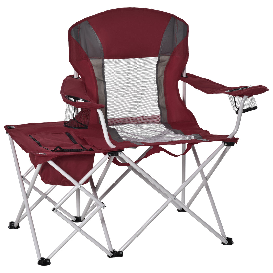 Folding Camping Chair w/ Insulation Bag, Cup Holders And Side Table Director&