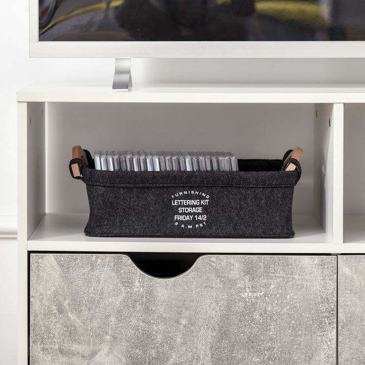 HOMCOM TV Stand with Shelf &amp; Drawers Storage Cabinet Media Entertainment Center Modern Grey