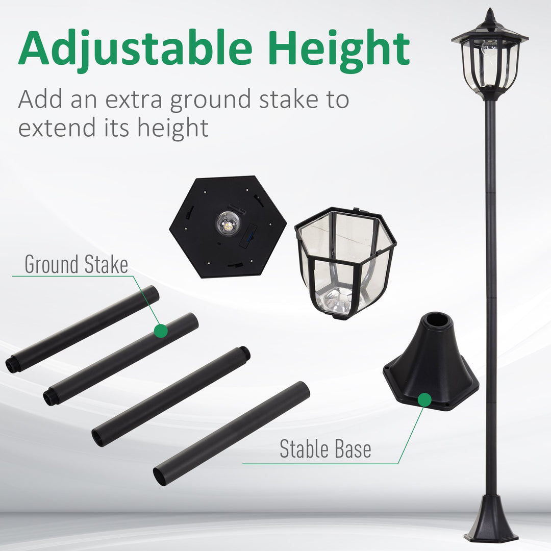 Tall Free-Standing Garden Lamp Post- Black