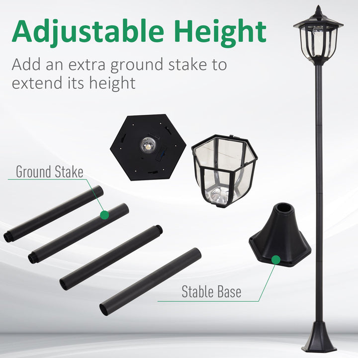 Tall Free-Standing Garden Lamp Post- Black