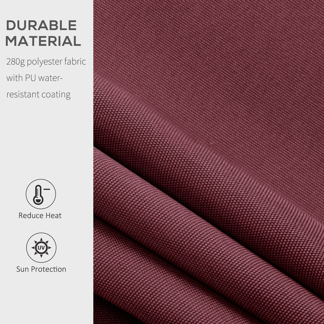 3x4m Garden Patio Retractable Manual Awning Window Door Sun Shade Canopy with Fittings and Crank Handle Wine Red