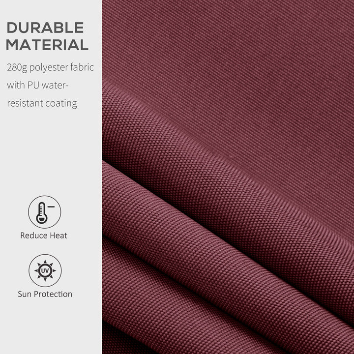 3x4m Garden Patio Retractable Manual Awning Window Door Sun Shade Canopy with Fittings and Crank Handle Wine Red
