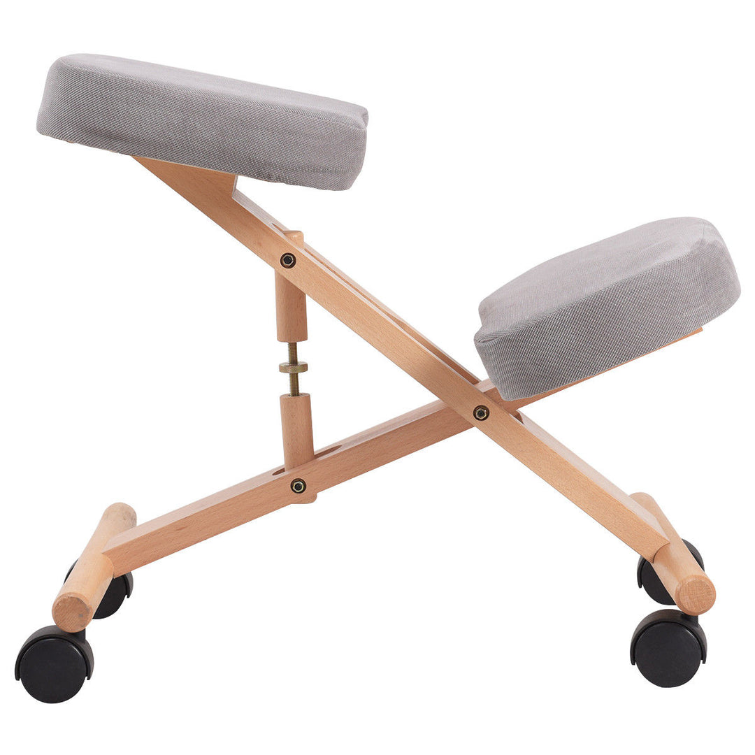 Wooden Orthopaedic Kneeling Stool Ergonomic Posture Frame Seat-Grey