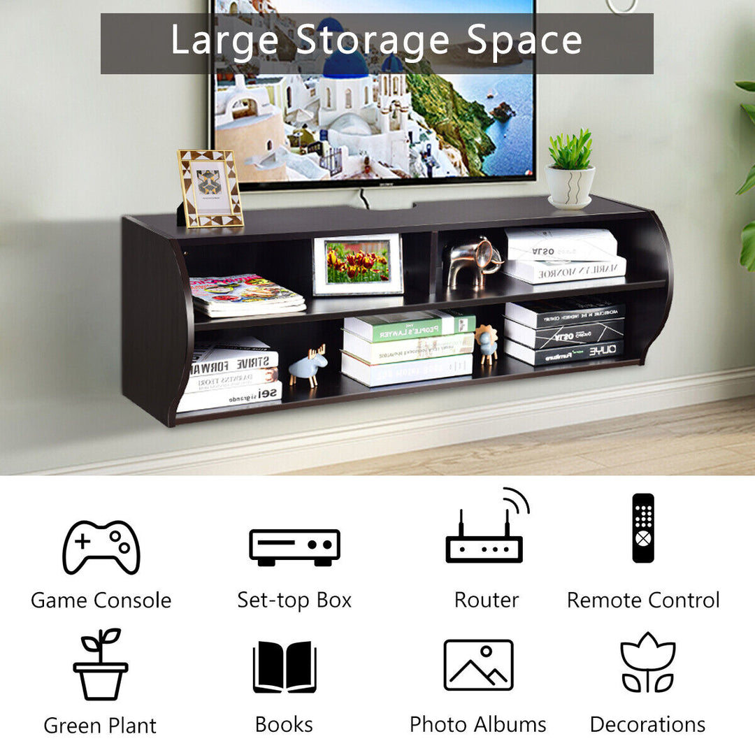 Wall-Mounted TV Stand, Floating Cabinet Media Centre -Coffee