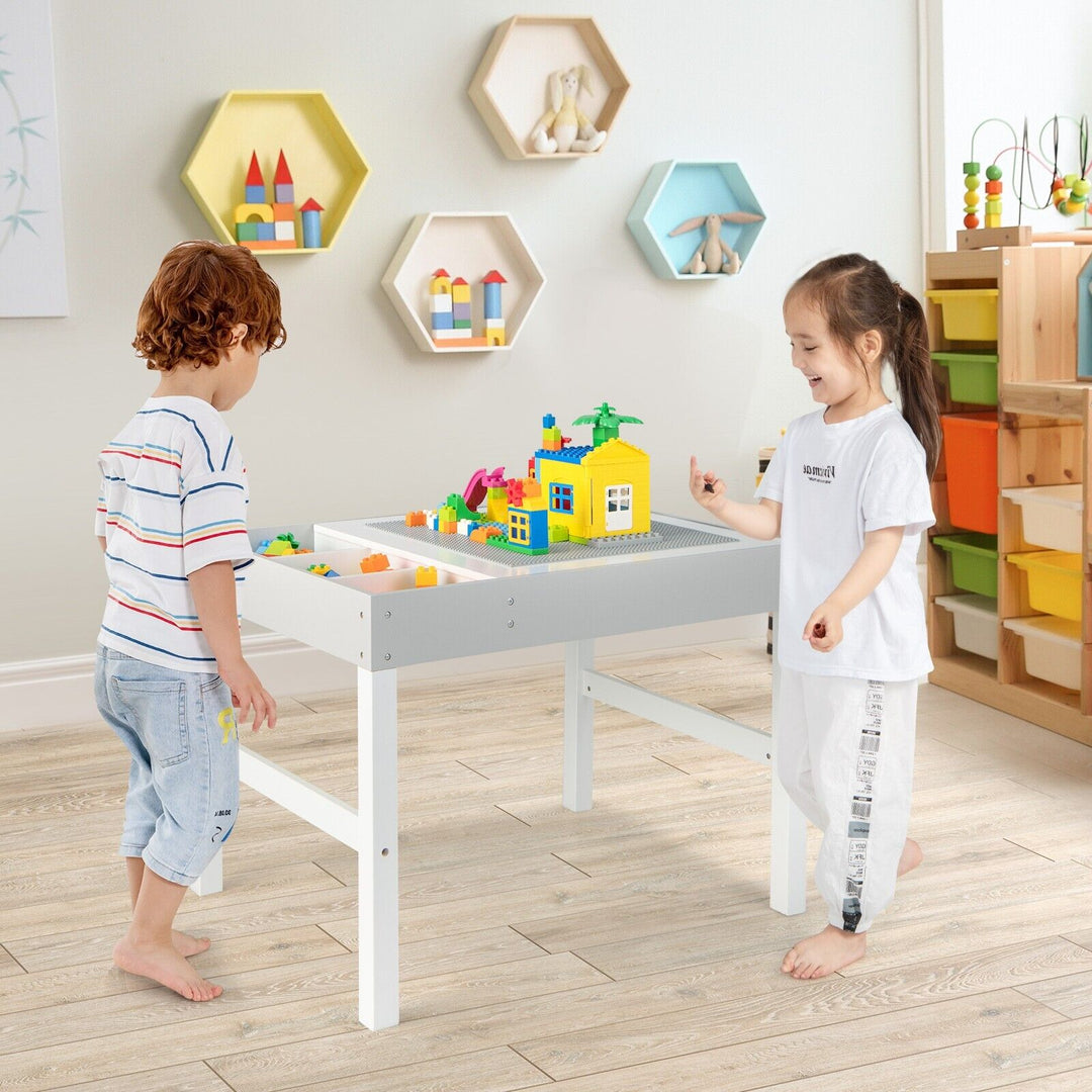Kids Activity Table with Reversible and Removable Tabletop-White