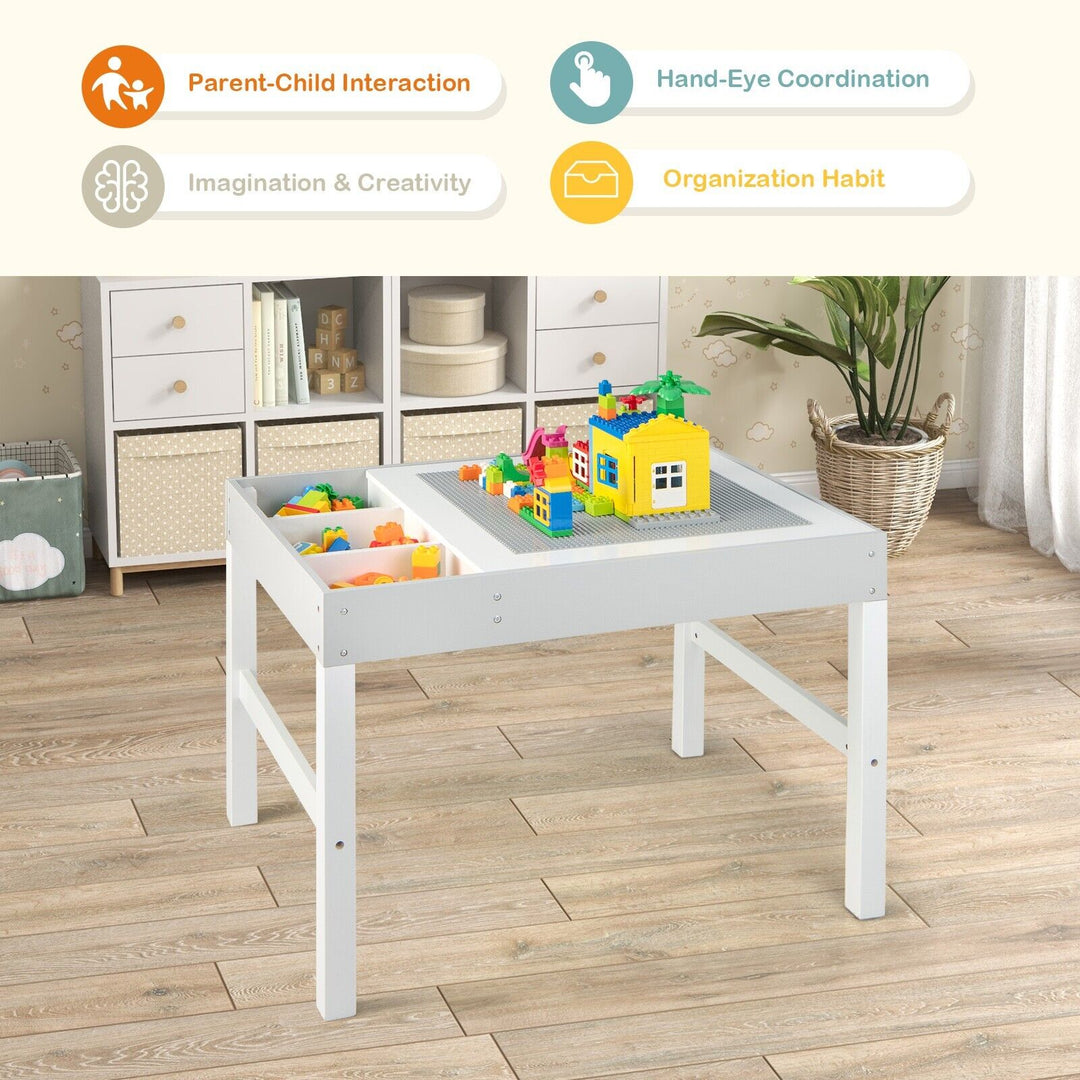 Kids Activity Table with Reversible and Removable Tabletop-White