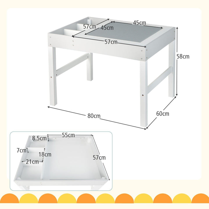 Kids Activity Table with Reversible and Removable Tabletop-White