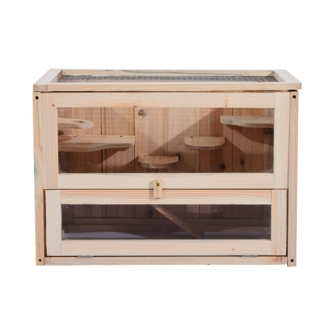 Wooden Hamster Cage Small Animal House Pets at Home, 60 x 35 x 42 cm