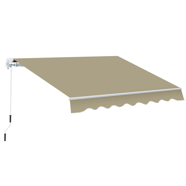 2.5x2 m Manual Retractable Awning-Beige Canopy/White Frame