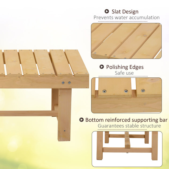 Outsunny 2-seater Outdoor Indoor Garden Wooden Bench Patio Loveseat Fir 110L x 38W cm (5pc)