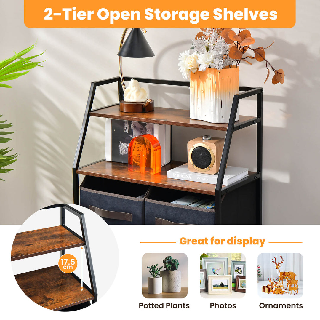 4-Drawer Free Standing Storage Dresser-Rustic Brown
