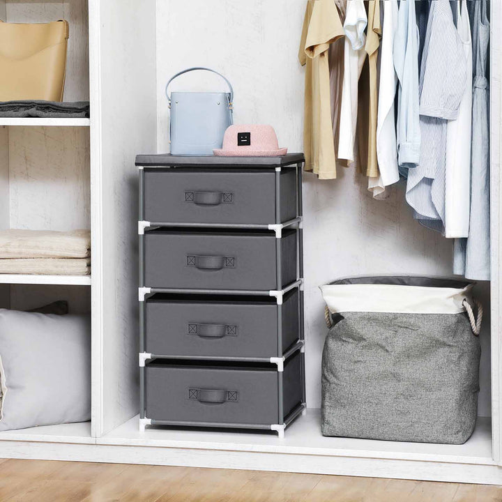 Non-Woven Fabric Storage Unit With 4 Drawers
