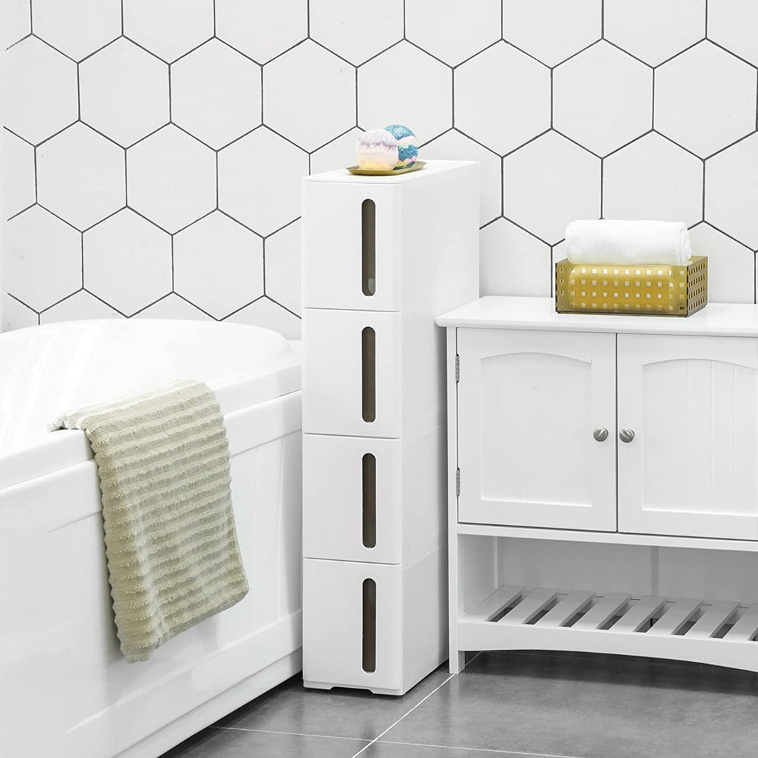 Narrow Storage Cart with 4 Drawers