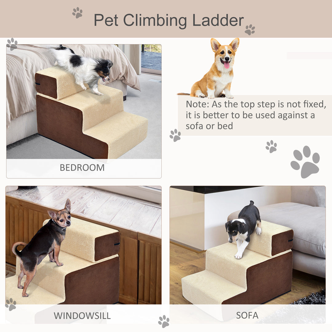 Deluxe Pet Stairs 3 Steps Dog Cat Soft Padded Covered Staircase