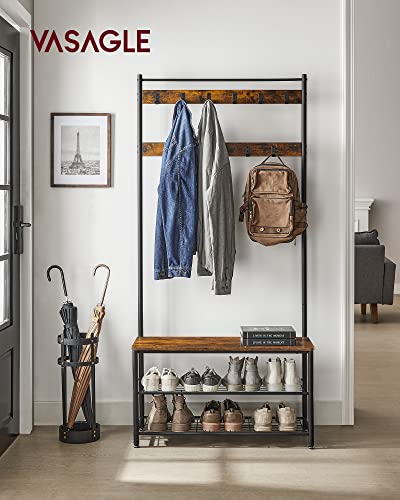 Coat Stand with Shoe Storage Bench