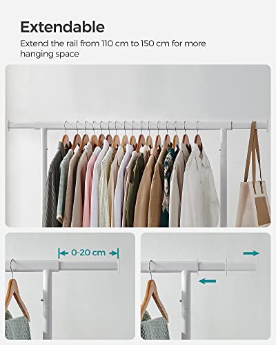 Clothes Rack on Wheels Matte White