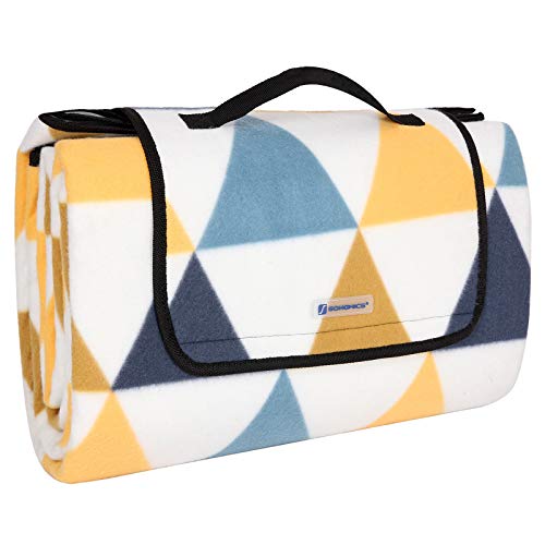 Picnic Blanket Yellow Triangle Pattern