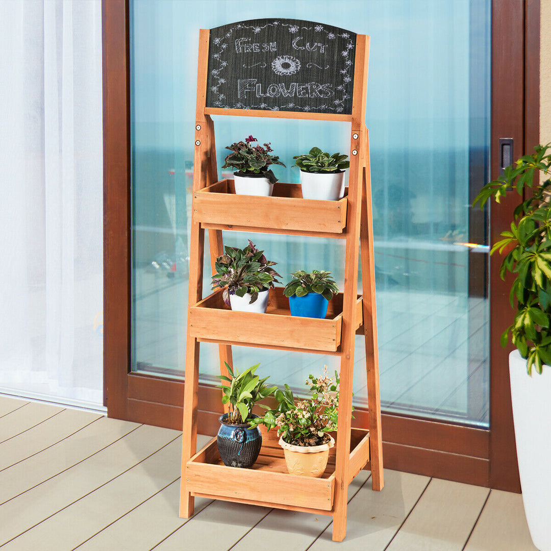 3-Tier Ladder Rack with Blackboard