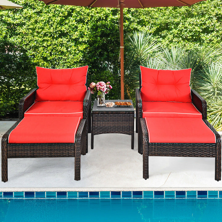 Rattan Wicker Lounge Set with Cushion