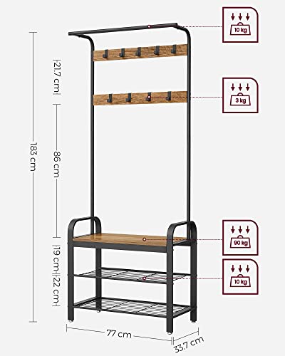 Coat Rack with Shoe Storage Bench and Rack