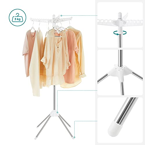 Clothes Drying Rack, Space-Saving and Foldable, Silver