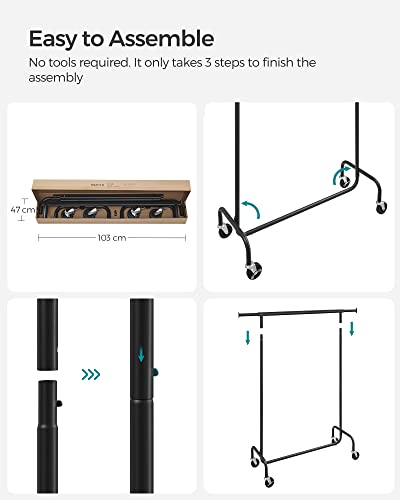 Clothes Rack on Wheels Matte Black