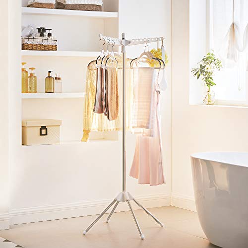 Clothes Drying Rack, Space-Saving and Foldable, Silver