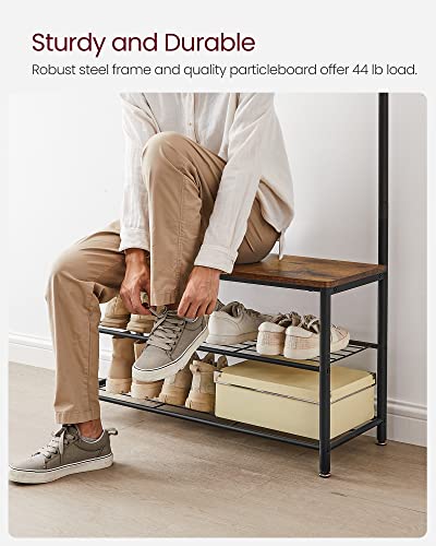 Coat Stand with Shoe Storage Bench