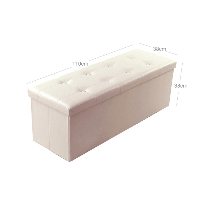 43" Faux Leather Ottoman